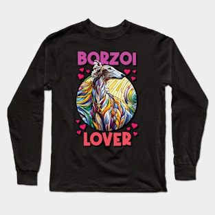 Borzoi lover, stained glass. I love borzois. Long Sleeve T-Shirt